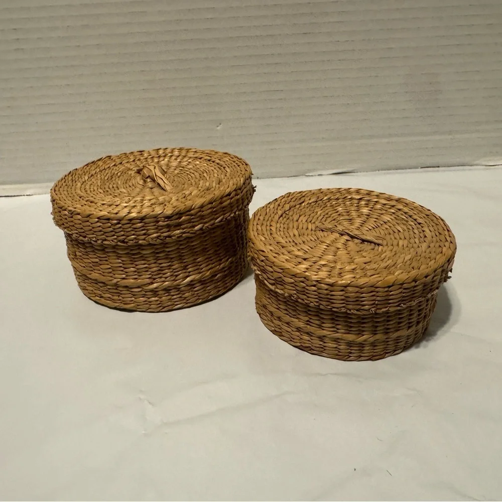 Woven Nesting Storage Baskets with Lids